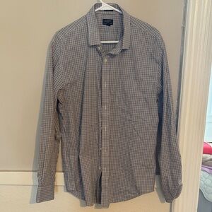 J. Crew Navy and White Plaid Casual Shirt